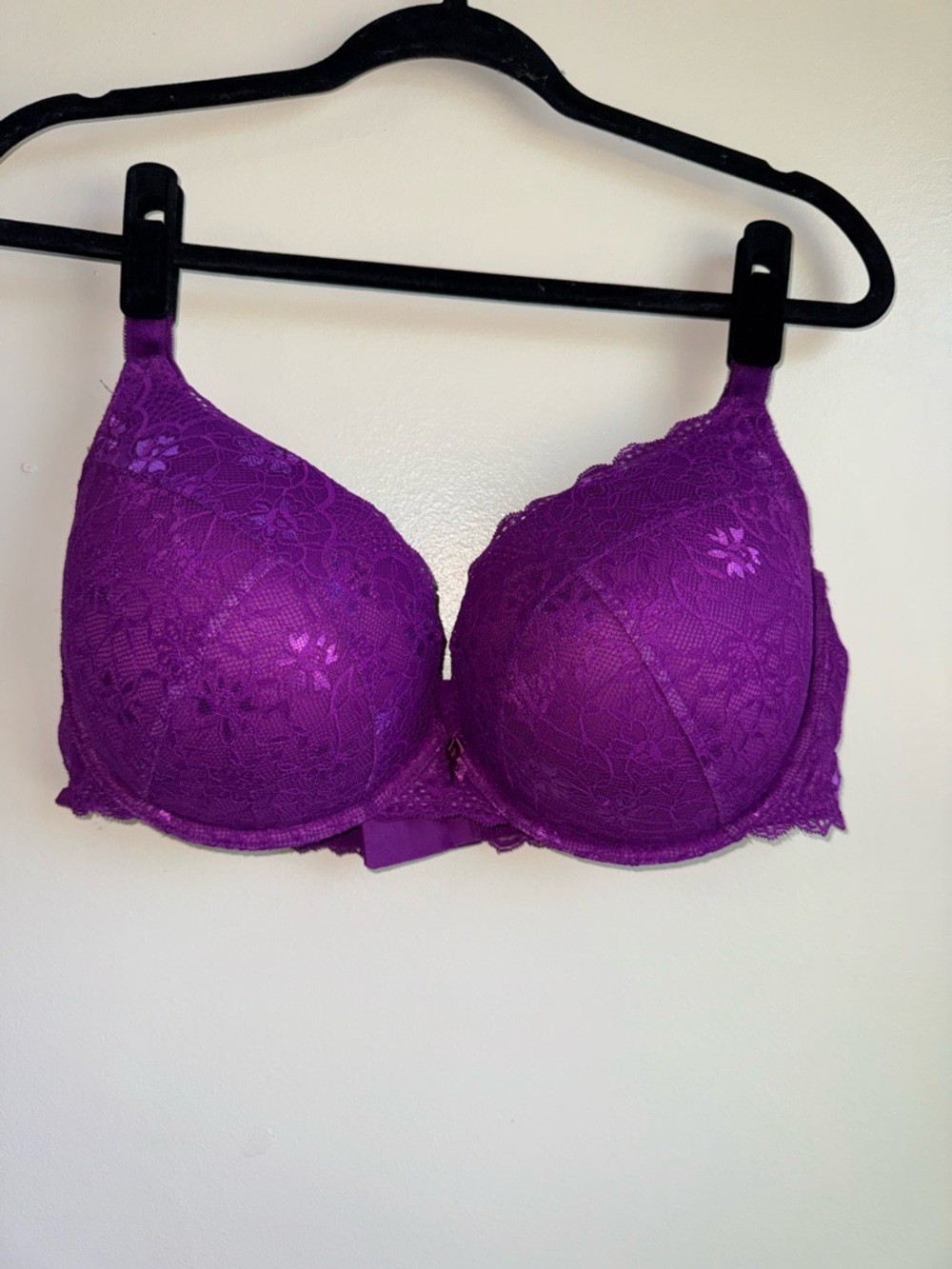 Torrid Purple Lace Push Up Bra 40DDD Underwire Padded Floral Lace